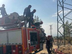 Mut'ta yksek gerilim direinde mahsur kalan ii kurtarld