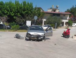 Mut'ta Motosiklet otomobille �arp��t� 1 yaral�