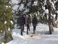 Mut'ta karda a kalan hayvanlara yiyecek brakld