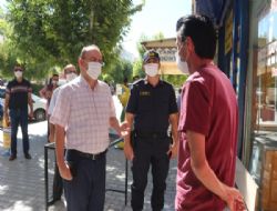 Korona virüsü ile mücadele kapsamında Mut'ta eş zamanlı denetim